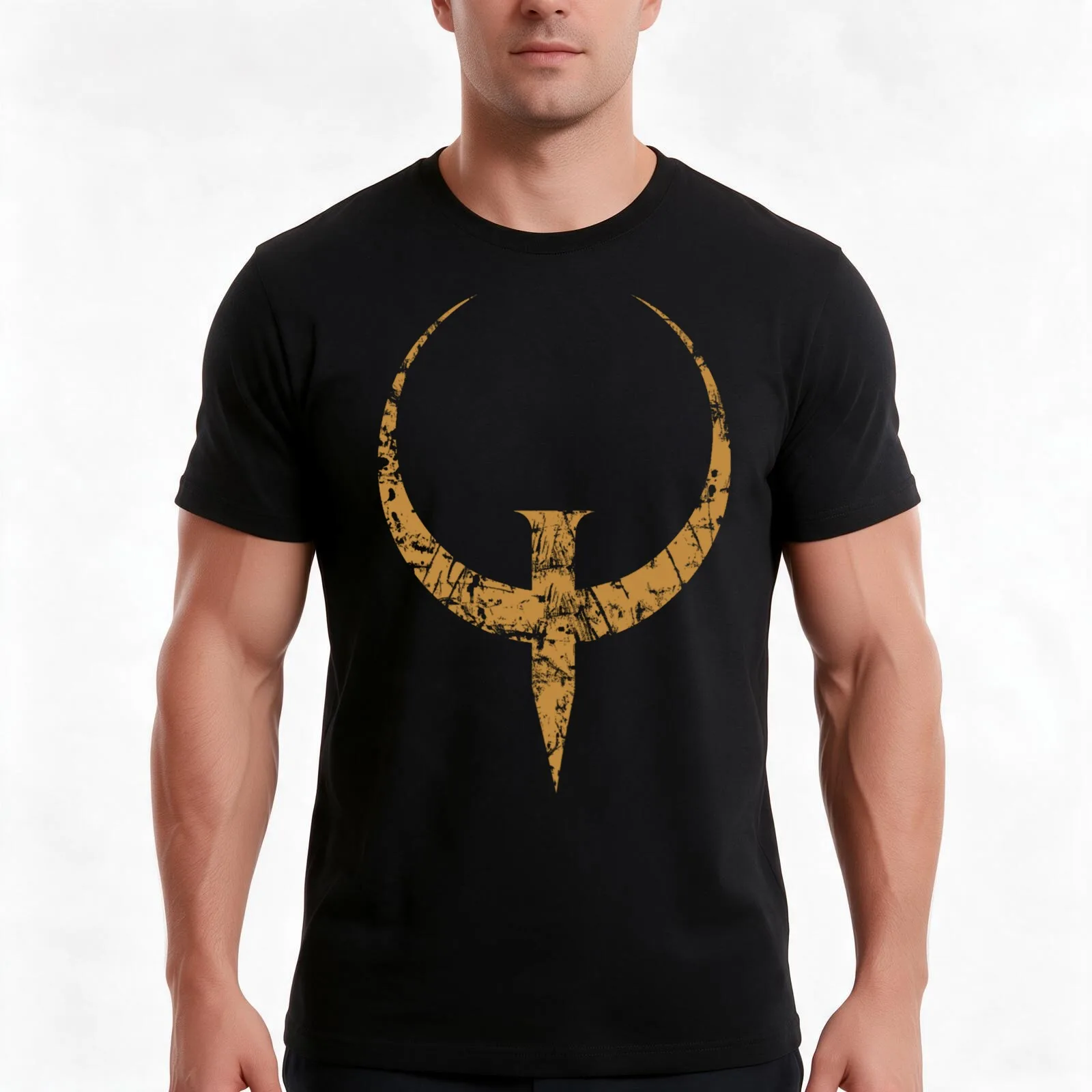 Quake Bronze T-Shirt Summer Casual Cotton Tee Oversized Streetwear Tops Vintage Graphic Print Loose Fit Short Sleeve