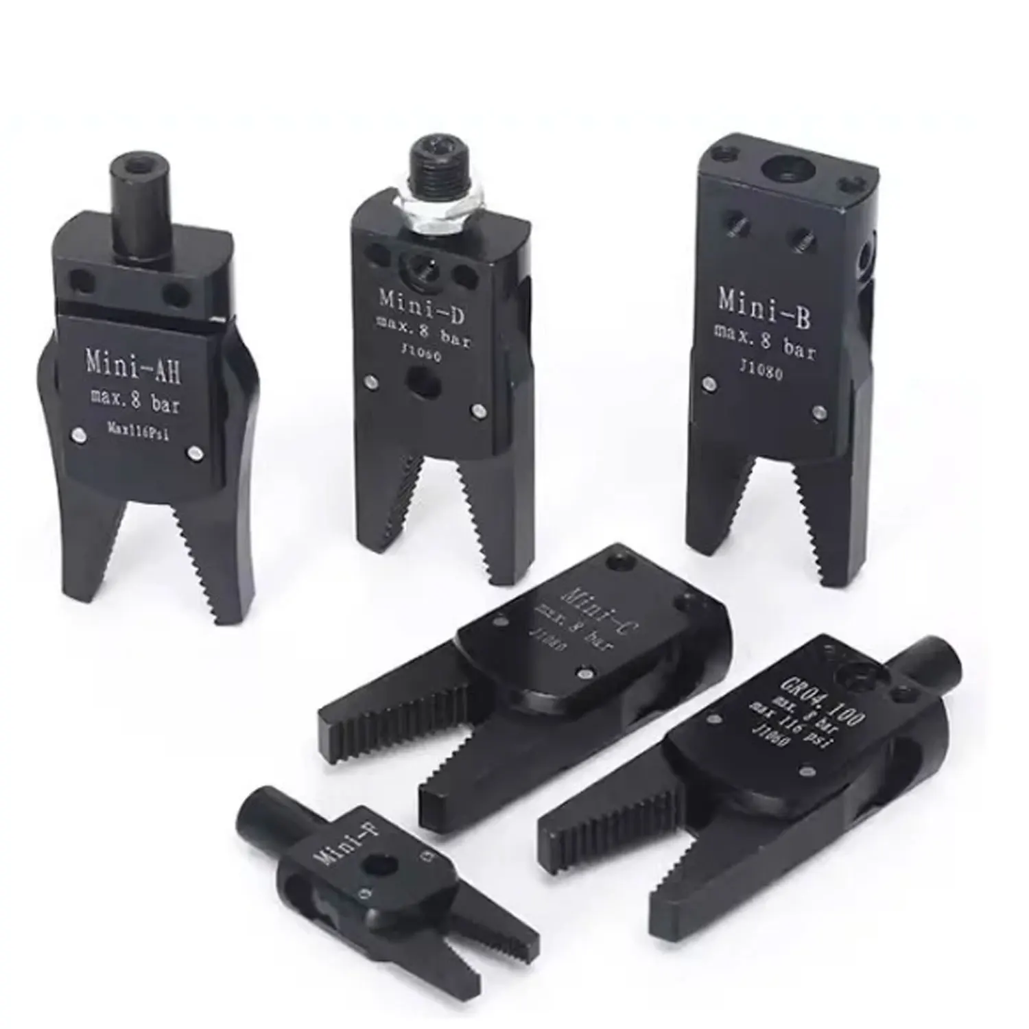 Robot Arm Clamp Pneumatic Gripper with Sensor Switch Non-slip Mat for Injection Molding Machine Grasp Workpiece Automation Tools