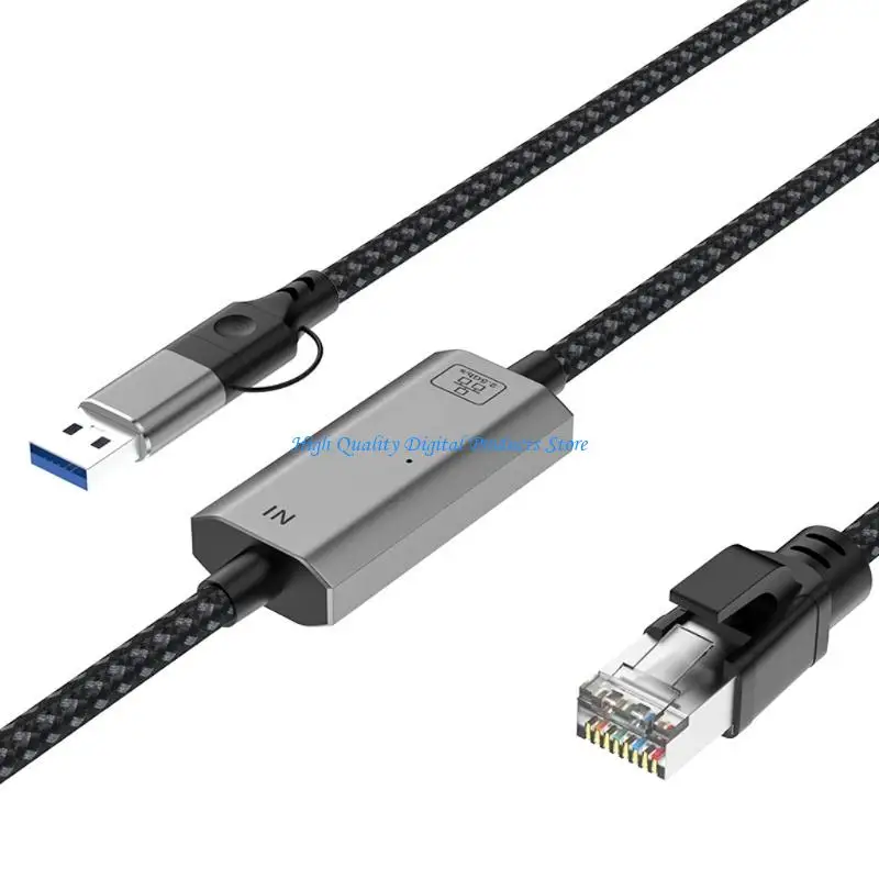 U2JE Double Port USB A And Type C To 2.5G Ethernet Link Adapter For Laptop Mobile Equipment With Simple Installation
