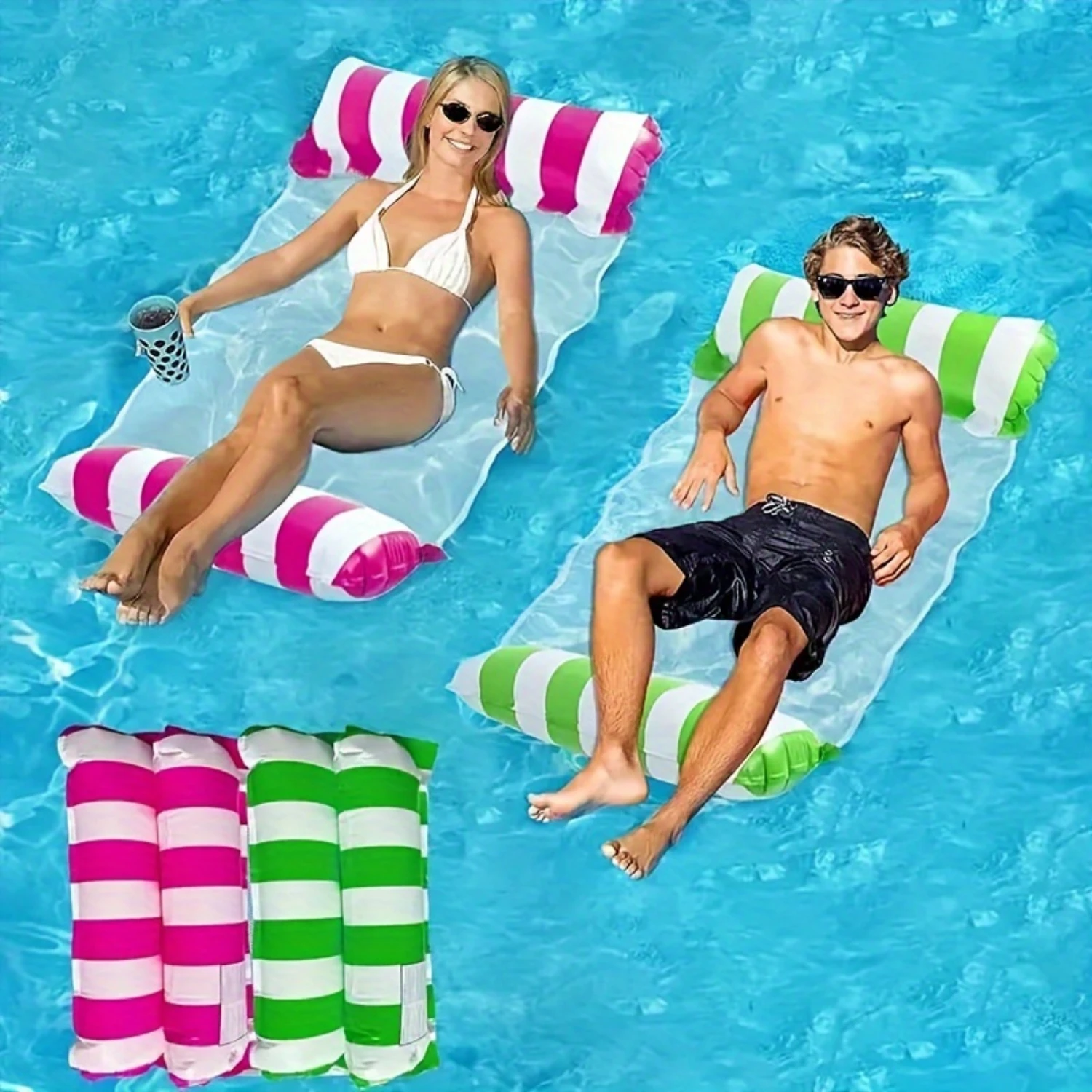 

1pc/2pcs Portable Swimming Pool Hammock, Multifunctional Floating Lounge, Perfect For Travel And Pool Party Pool cleaner