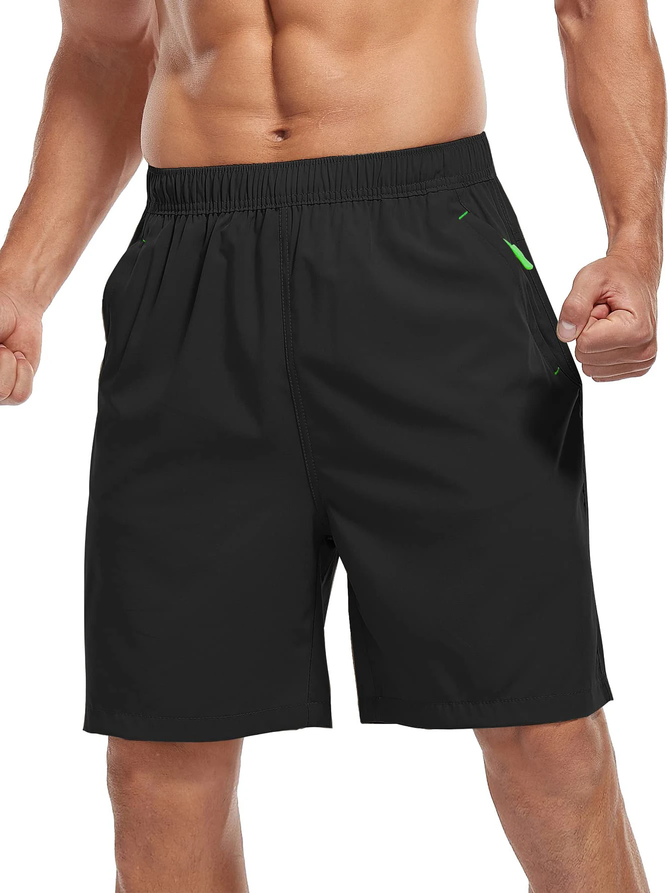 

Men's Fashionable Summer New Loose Casual Sports Shorts Simple Solid Color with Hidden Zipper And Drawstring