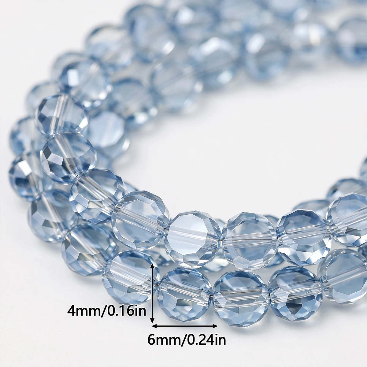 6mm 100–300pcs Crystal Glass Natural Color Round Discs Light Blue Gray Handmade DIY Jewelry Makin Bracele Decoration Accessories