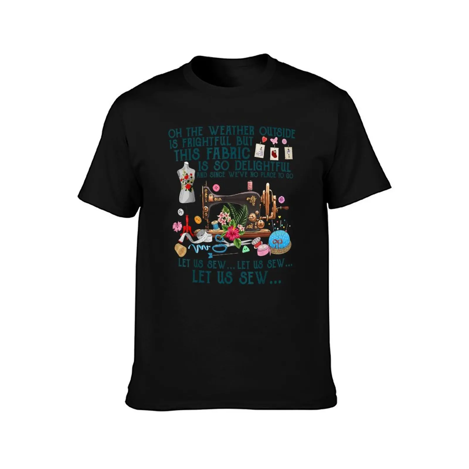 Let Us Sew Sewing Quilting T-Shirt Work Short Sleeve Cotton Top T-Shirt