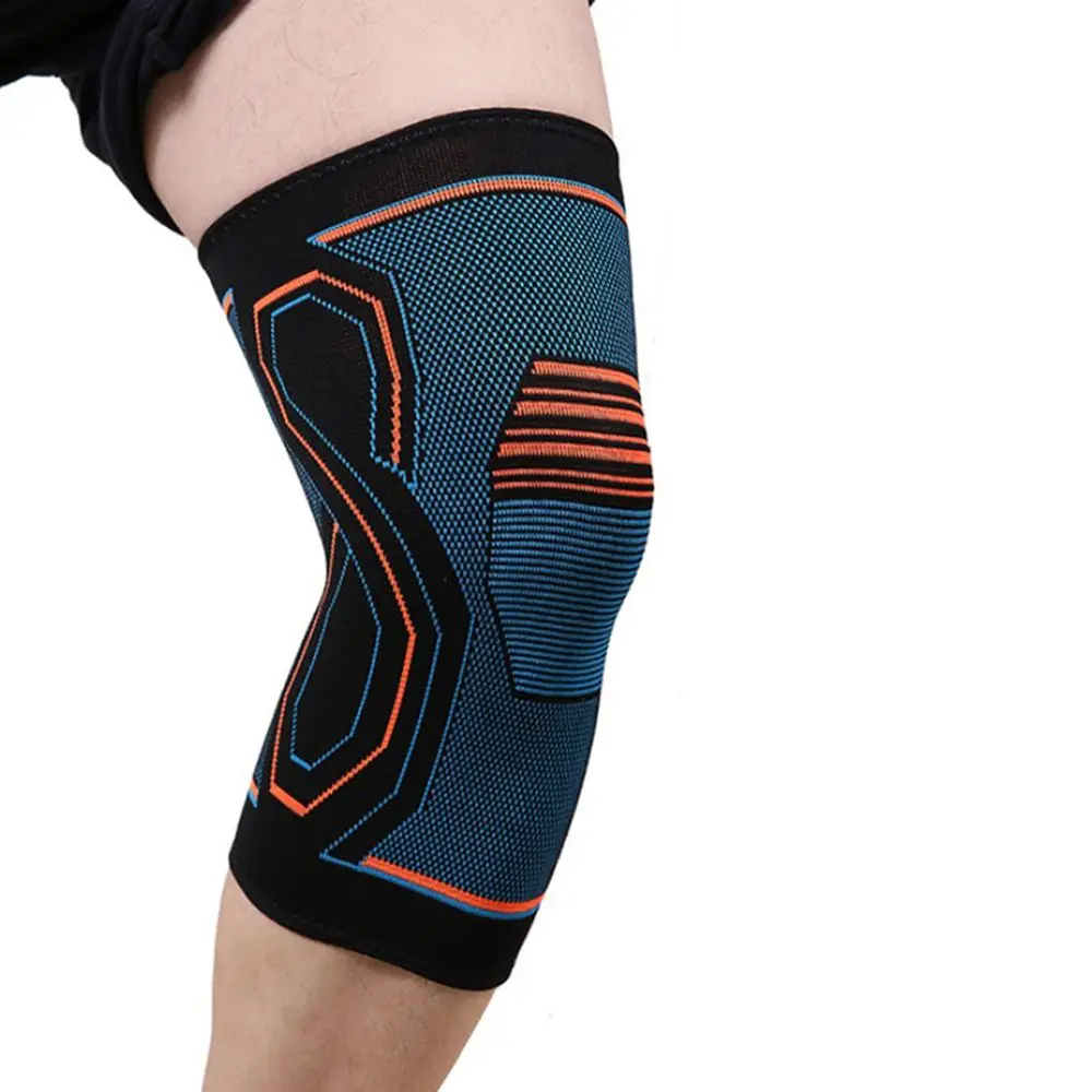 1PC Biking Fitness Nylon Running Gym Knitted Knee Sleeve Workout Knee Support Knee Pads Compression Knee Brace