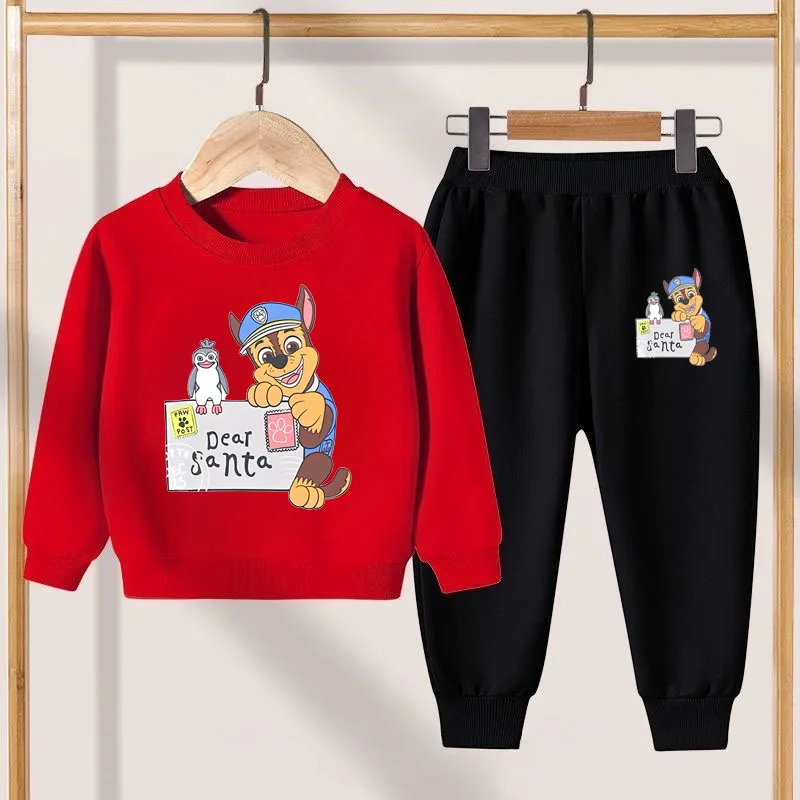 2026 Autumn Boys Fashion Tracksuit Sweatsuits Cute Printed Kids Casual O Neck Hoodies+long Pant 2piece Sets Child Pullover Suit