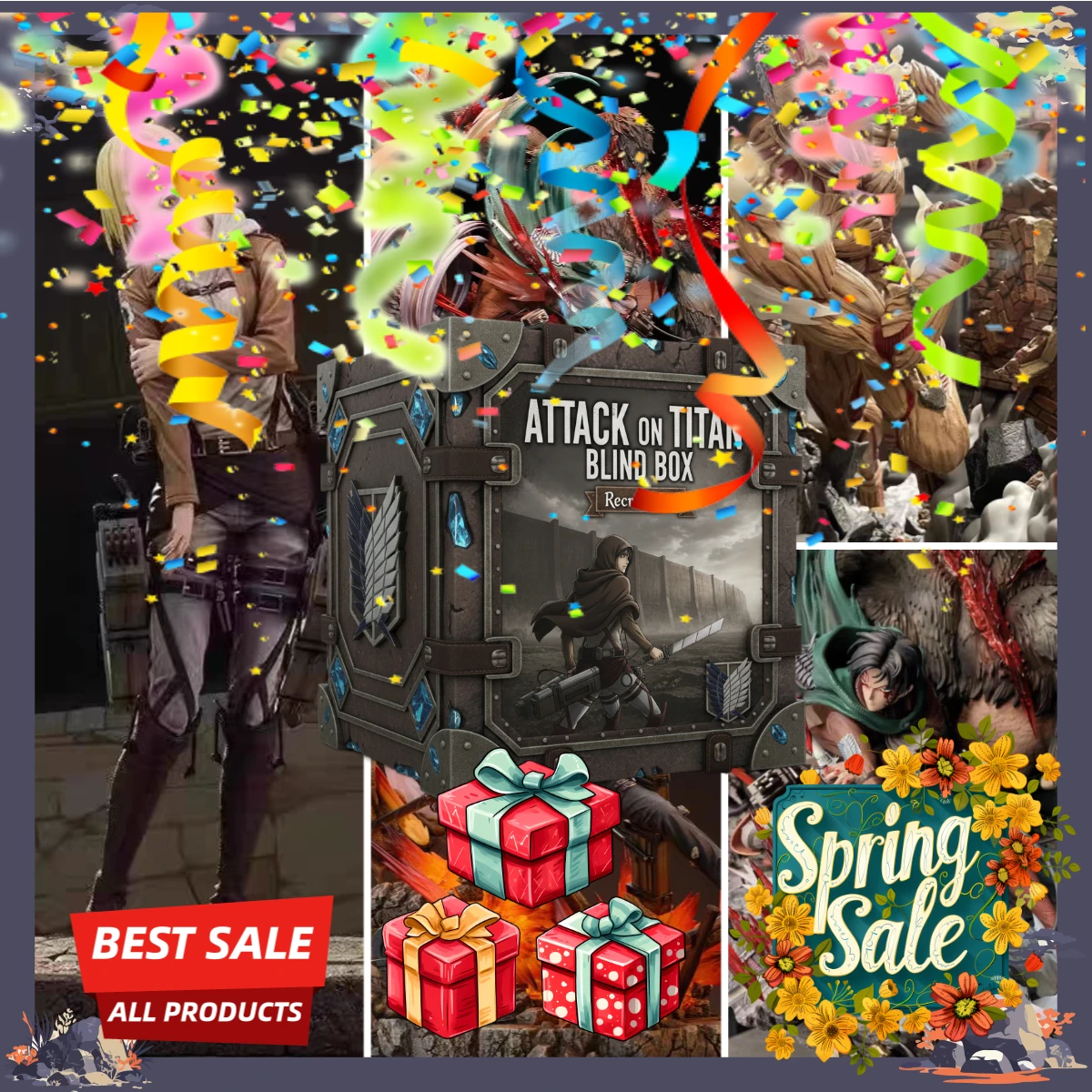 

Коллекционная фигурка персонажа из аниме «Атака Титанов» — популярные персонажи Разведывательного отряда, идеальный подарок.