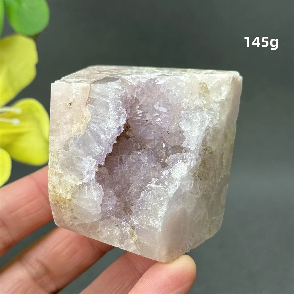 Natural Pink Amethyst Agate Crystal Cave Polyhedron Therapy Reiki Witchcraft Meditation Energy Home Decoration