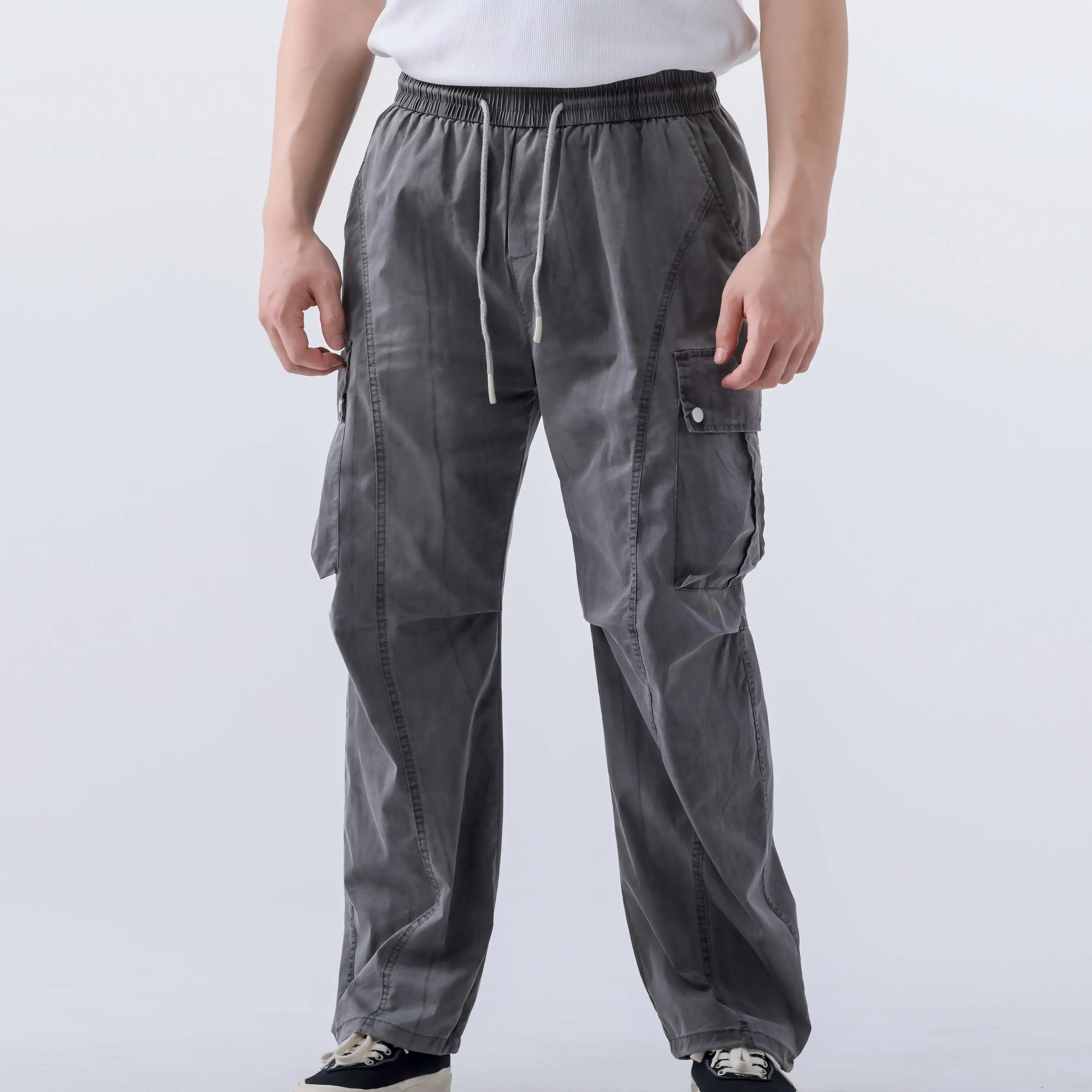 

Wide Leg Pants Flared Pants Vintage Pocket Cargo Pants Baggy Floor-length Pants Long Full Length Trousers Jogger Work Pants