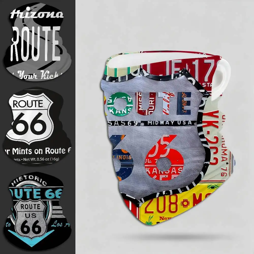 R-Route 66 High Elastic Breathable Face Mask Neck Gaiter Tube Scarf for Motorcycle Ski Outdoor Use