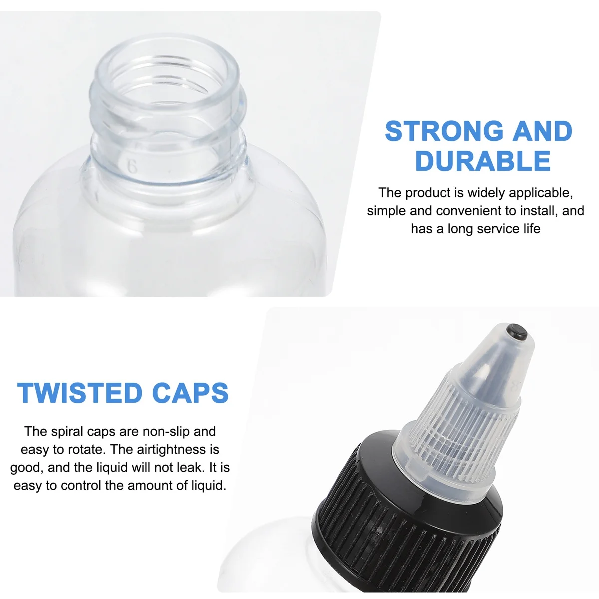 

20 pcs Squeeze Bottles 50Ml Transparent Pet Refillable Liquid Glue Container For Cracks Gaps Filling Grouting Tile Latex Ink