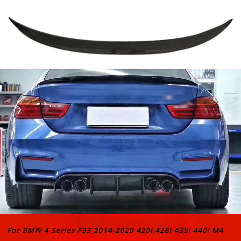 Duckbill Trunk Wing Spoiler For BMW F33 4er 2013-2020 Convertible 2014-2020 Spoilers Carbon Fiber Glossy Black Accessories