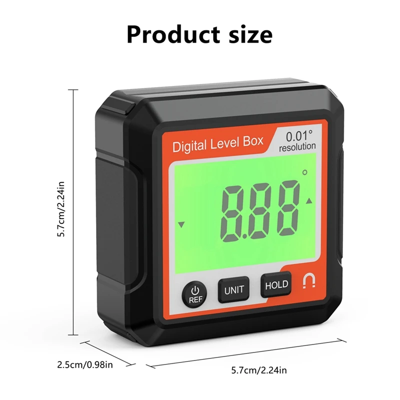 Nivel Electrónico Digital Angular Digital Fnder 90 ° Inclinómetro Magnético Fácil De Usar Rojo