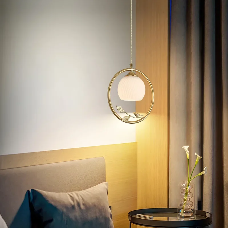 

Aisle single-headed bird chandelier modern simple bedroom bedside lamp creative cloakroom balcony full copper ceiling lamp