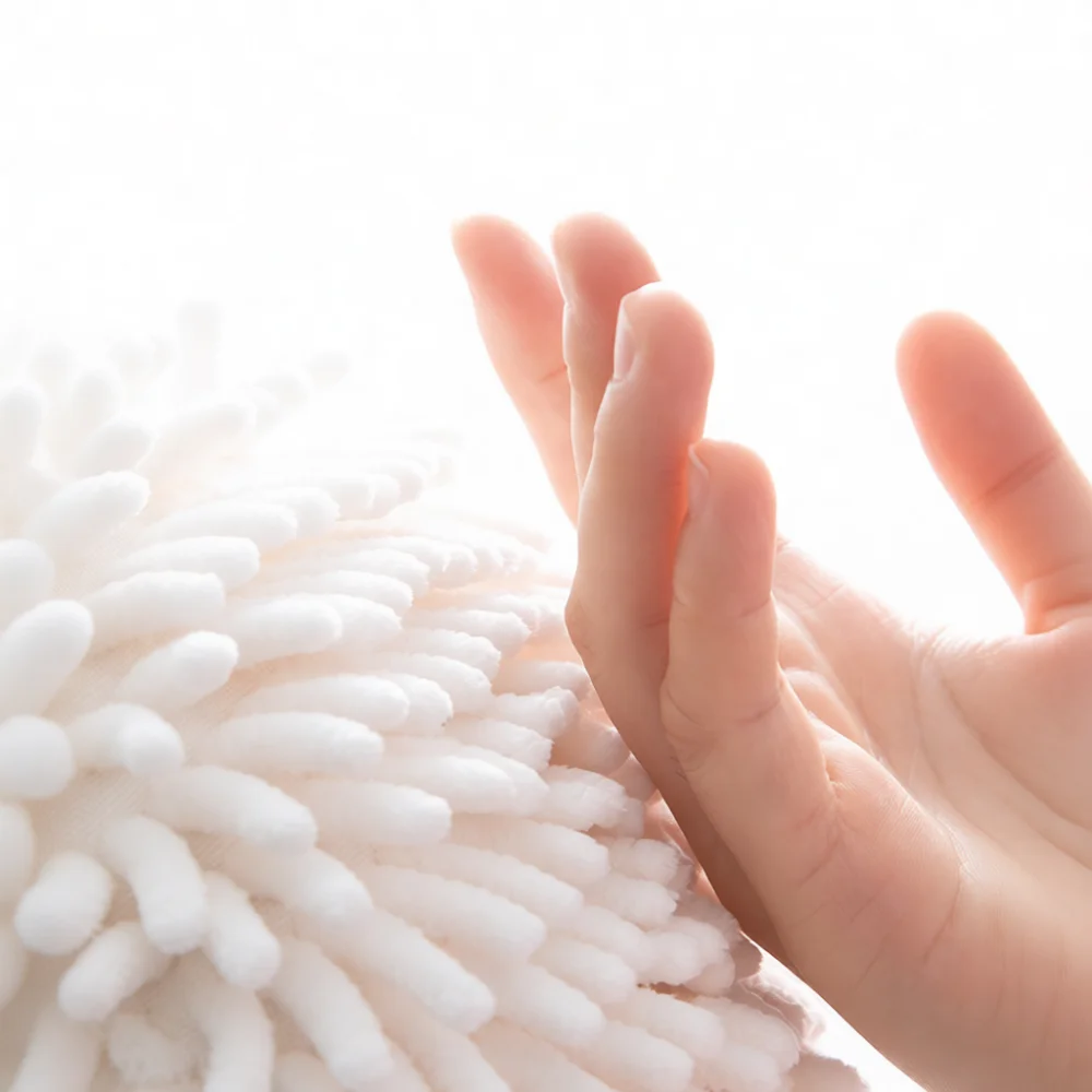 Soft Chenille Hand Drying Ball Hanging Towel Ultra Absorbent Quick Dry Cloth For Kitchen Bathroom Cleaning Washroom Gear