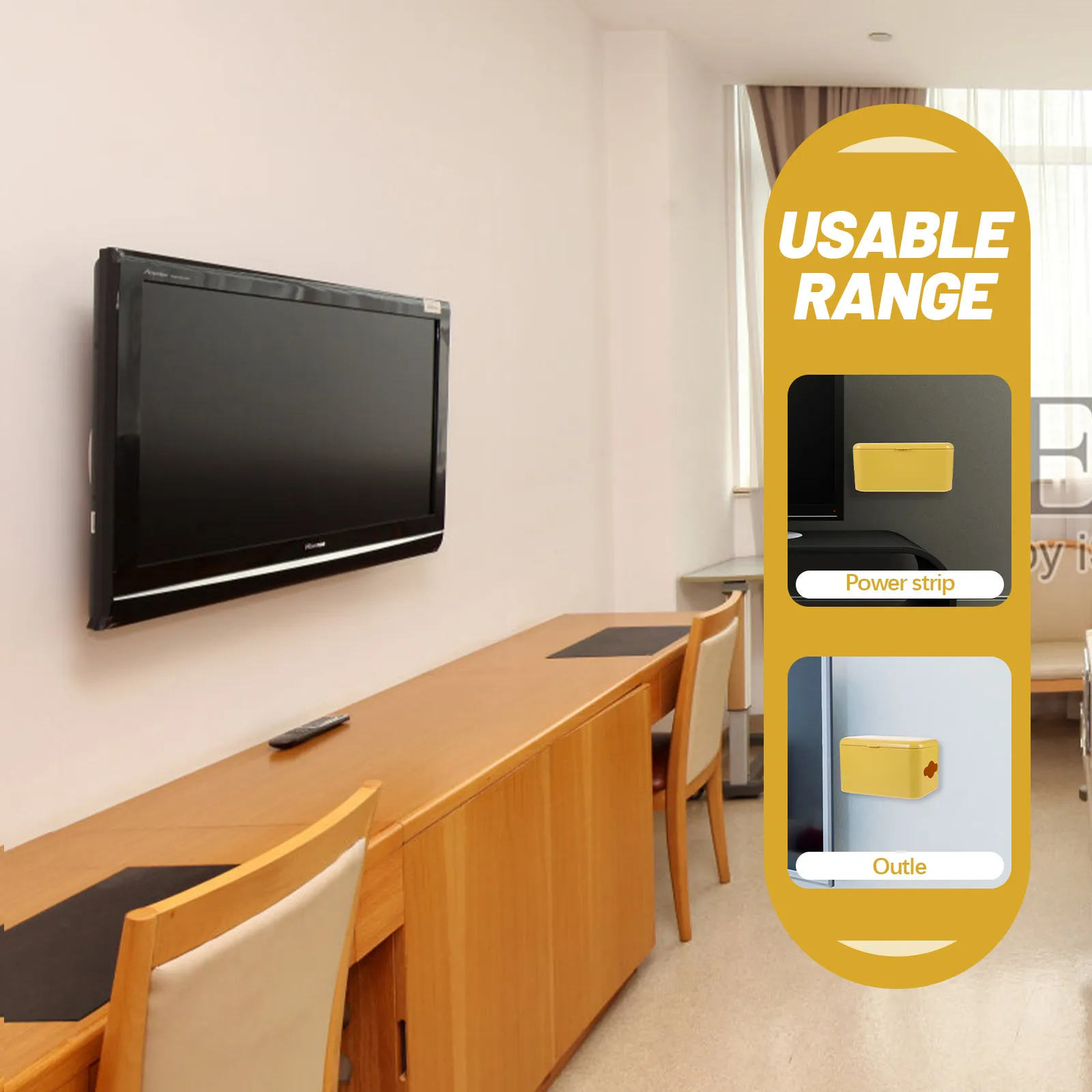 

1pc Management Box Wall-Mounted Cable Organizer Box For Power Strip Socket Storage Solution Charging Cable Wire Storage Case
