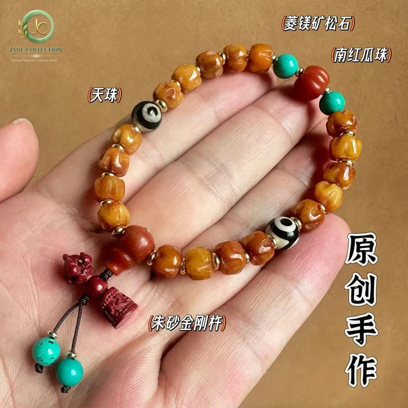 Tibetan-style yak bone bracelet, hand-carved passion seed bone products, Tibetan ethnic style jewelry, cultural and artistic bra