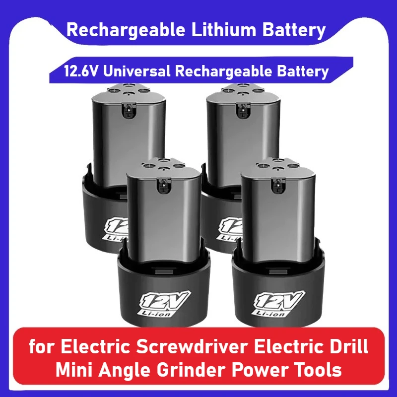 

New 12.6V Universal Rechargeable Lithium Battery for Electric Screwdriver Electric Drill Mini Angle Grinder Power Tools