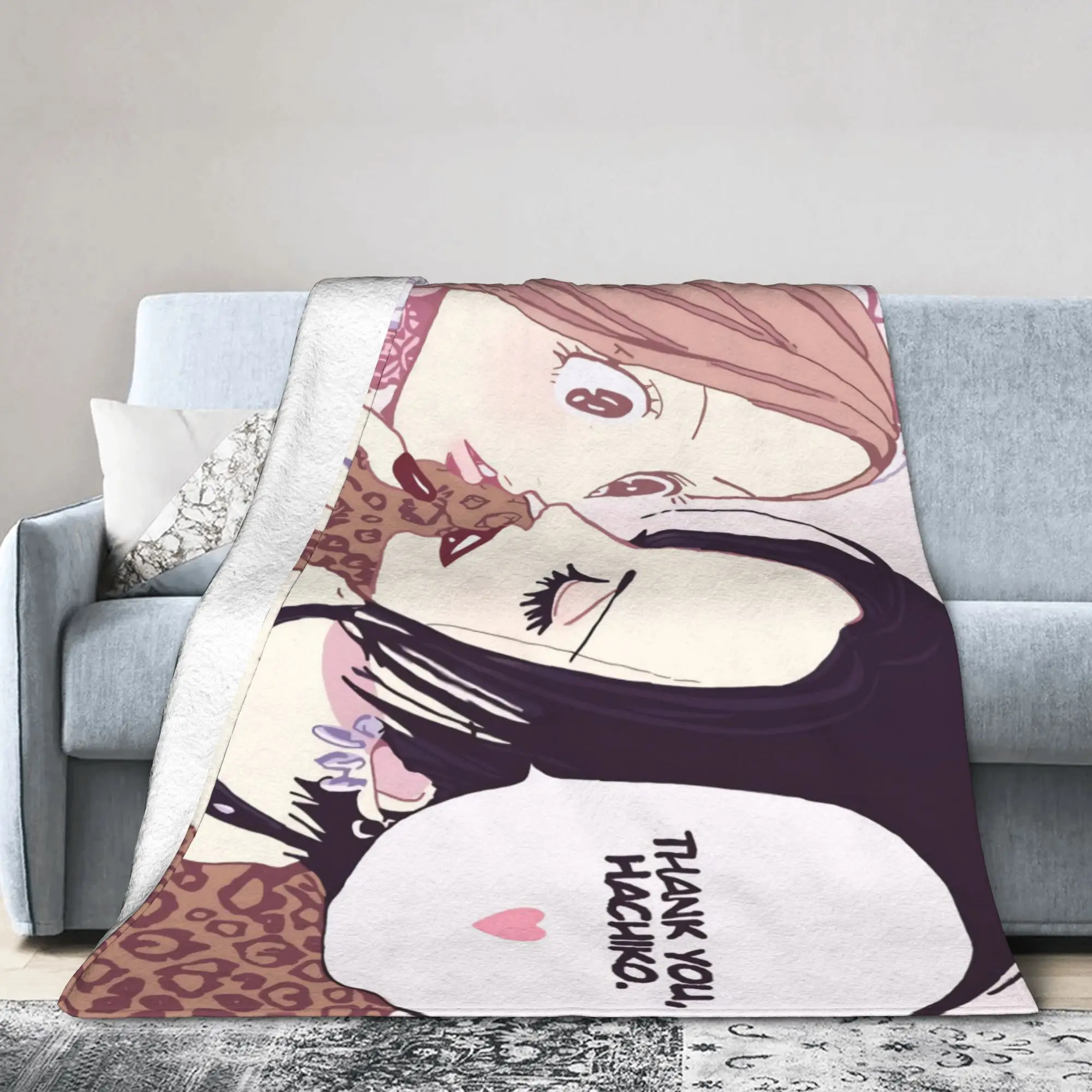 Nana Kawaii Cartoon Manga Blankets  Plush Vintage Soft Throw Blankets for Coverlet All Season