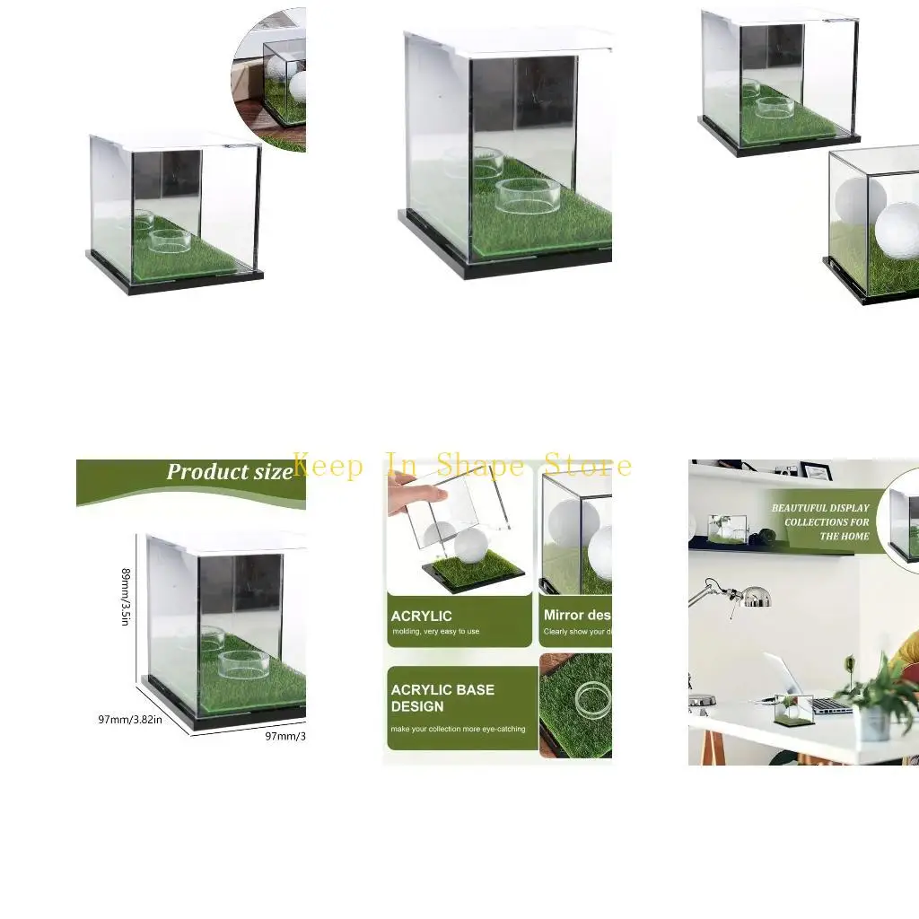 

U1JC Acrylic Golf Balls Display Case Clear Baseball Holder Display Box Square Display Holder Dustproof Small Golf Balls Case