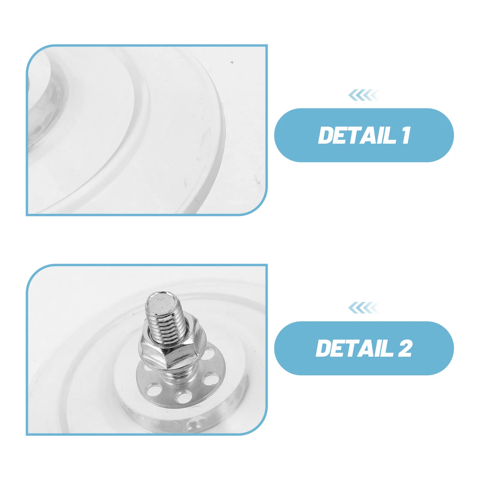 4Pcs Threaded Suction Cup with Screw M8 85Mm Clear PVC Suction Hook for Glass Tile Smooth Surface Bathroom Kitchen Wall Free