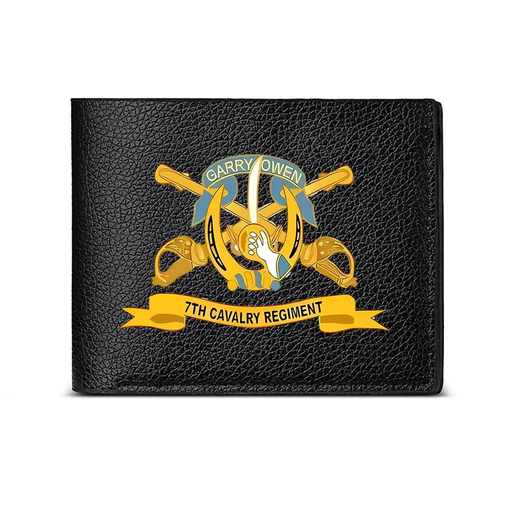 Garry Owen 7th Cavalry Regiment Emblem Men's Wallet Card Holder Casual Business Fashion Design