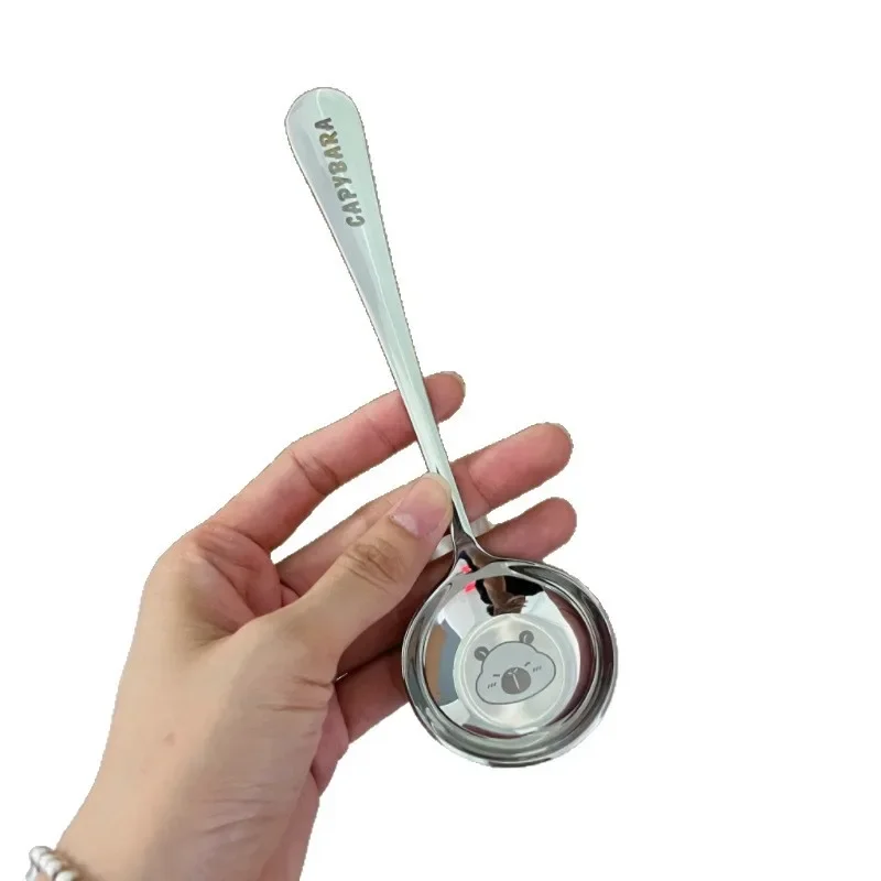 

316 stainless steel round head, large spoon spoon, children's household rice spoon, spoon flat bottom deepening spoon