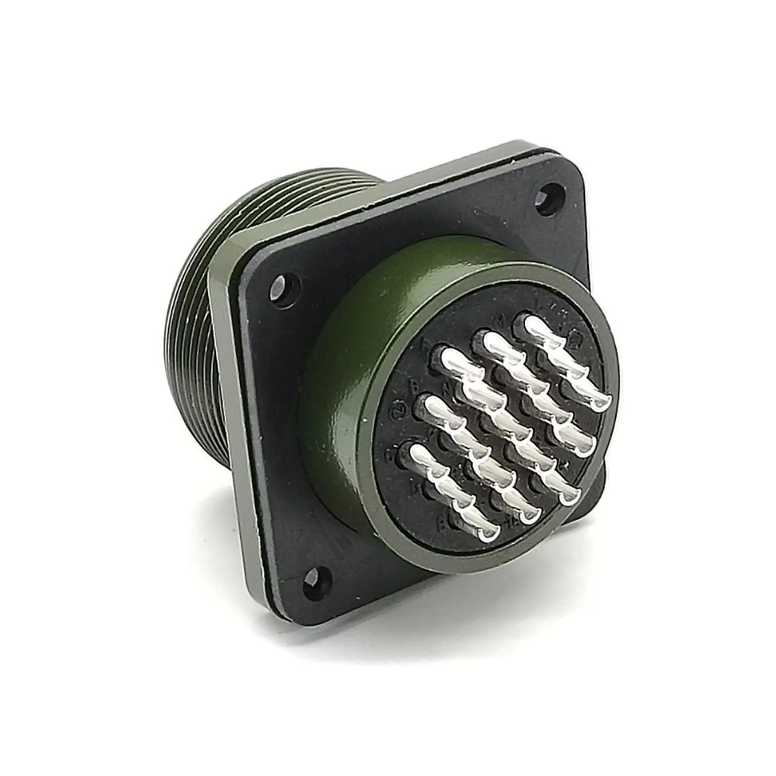MS3102A22-14P Straight Circular Front Mount Receptacle 19 Pin Solder Contact Connector