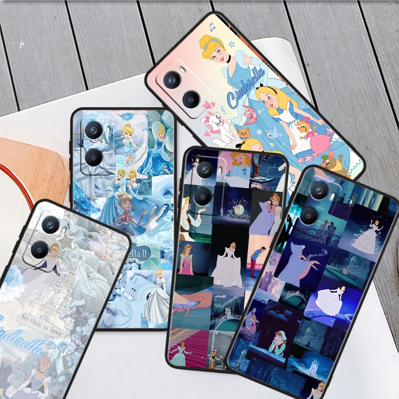 Disney Beautiful Cinderella Black Phone Case For OPPO A 9 16 31 52 53 54 55 56 57 72 73 74 76 77 93 94 96 98 S 2020 Cover Capa