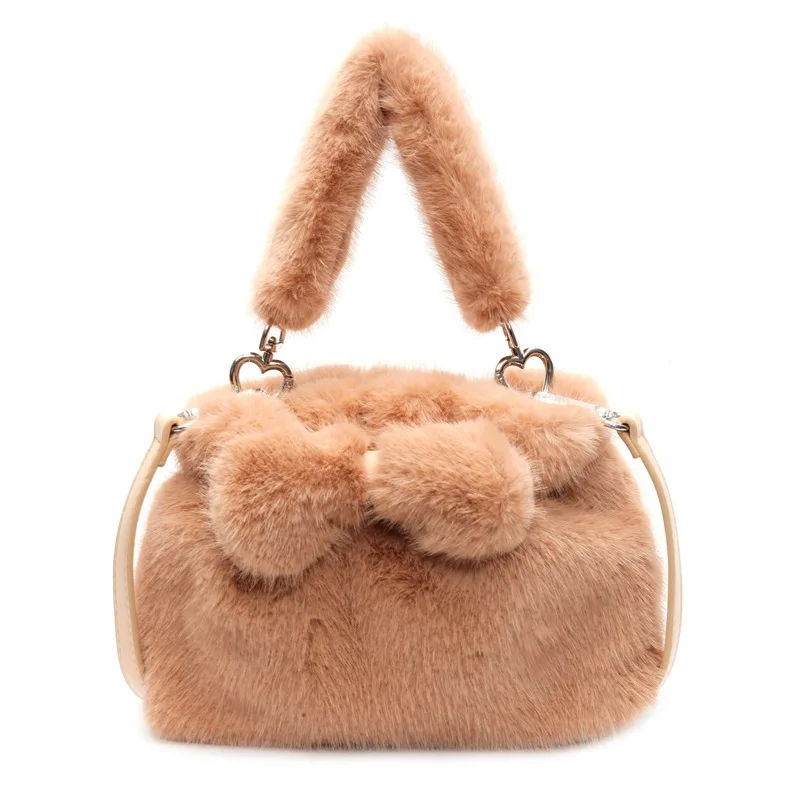 

Superior Quality Colorful Plush Bag New Fashionable Crossbody Bag For Women High-end Feel White Casual Plush Handbag For Women