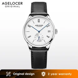 Agelocer original buddigste Uhr Dame Leder Uhren armband einfache große Kalender automatische mechanische Uhr Geburtstags geschenk für Frauen