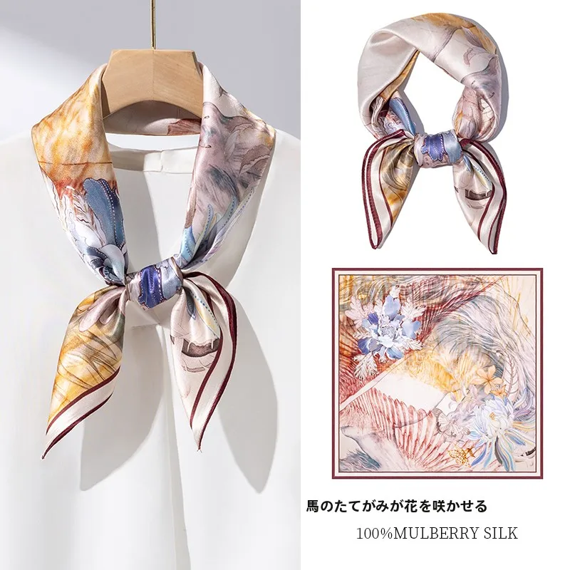 上海ストーリーシルクスカーフファッショナブルな女性用ネクタイ高級感のあるスクエアスカーフ高級感のあるマッチコート高級感のある超美しいスカーフ