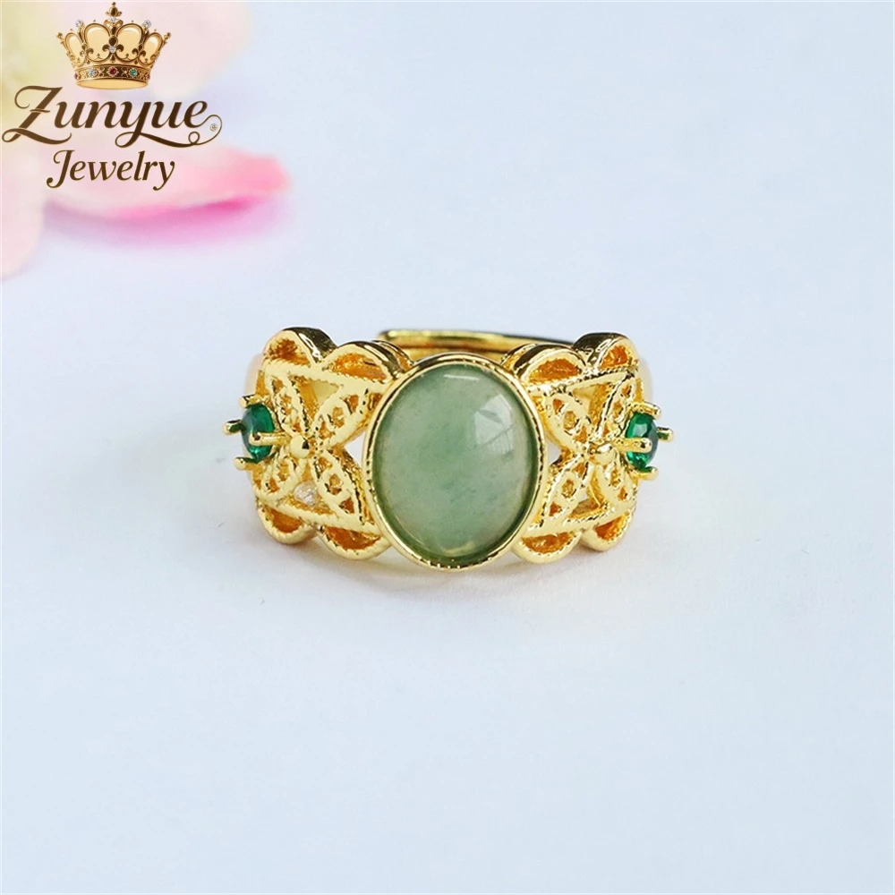 

Natural Blue Water Jadeite Butterfly Hollowed-Out Texture Ring Luxury Quality Jewelry Fashion Jewelry Exquisite Popular Charms