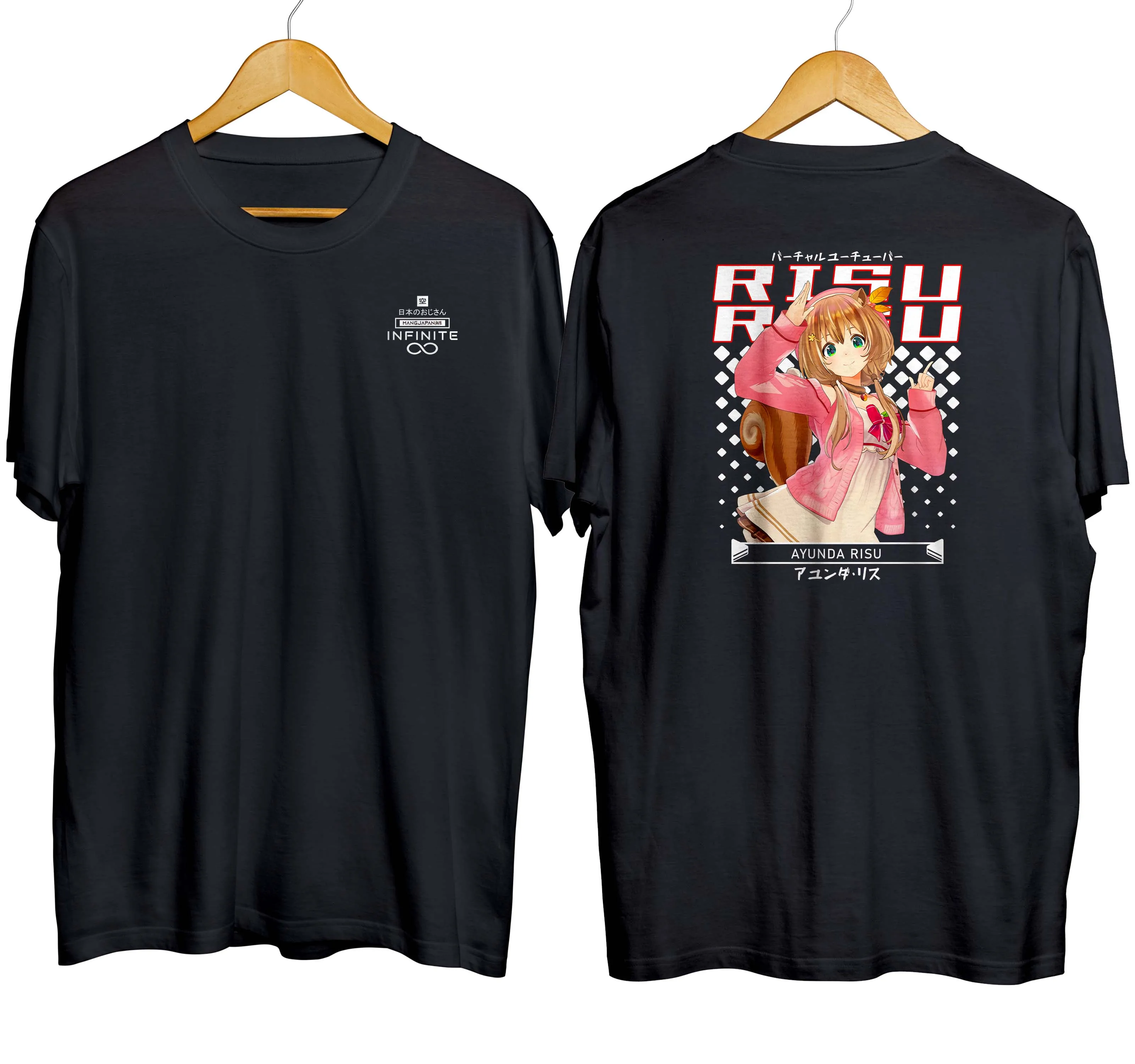 T-shirt distroanime vtuber AYUNDA RISU - HOLOLIVE IND 100% cotton combed 30s