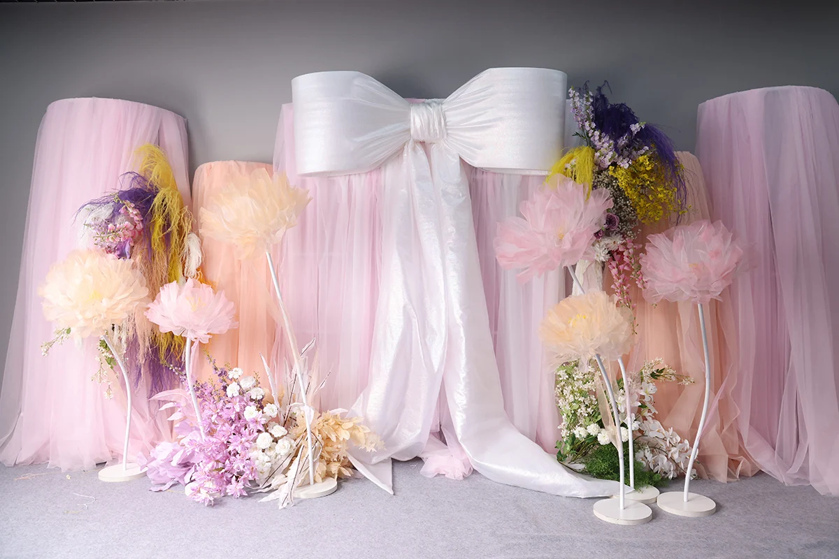 q160 New Giant Silk Bow Wedding Wall Decoration Bow Wholesale Birthday Decoration Wedding Decoration  Event Planning