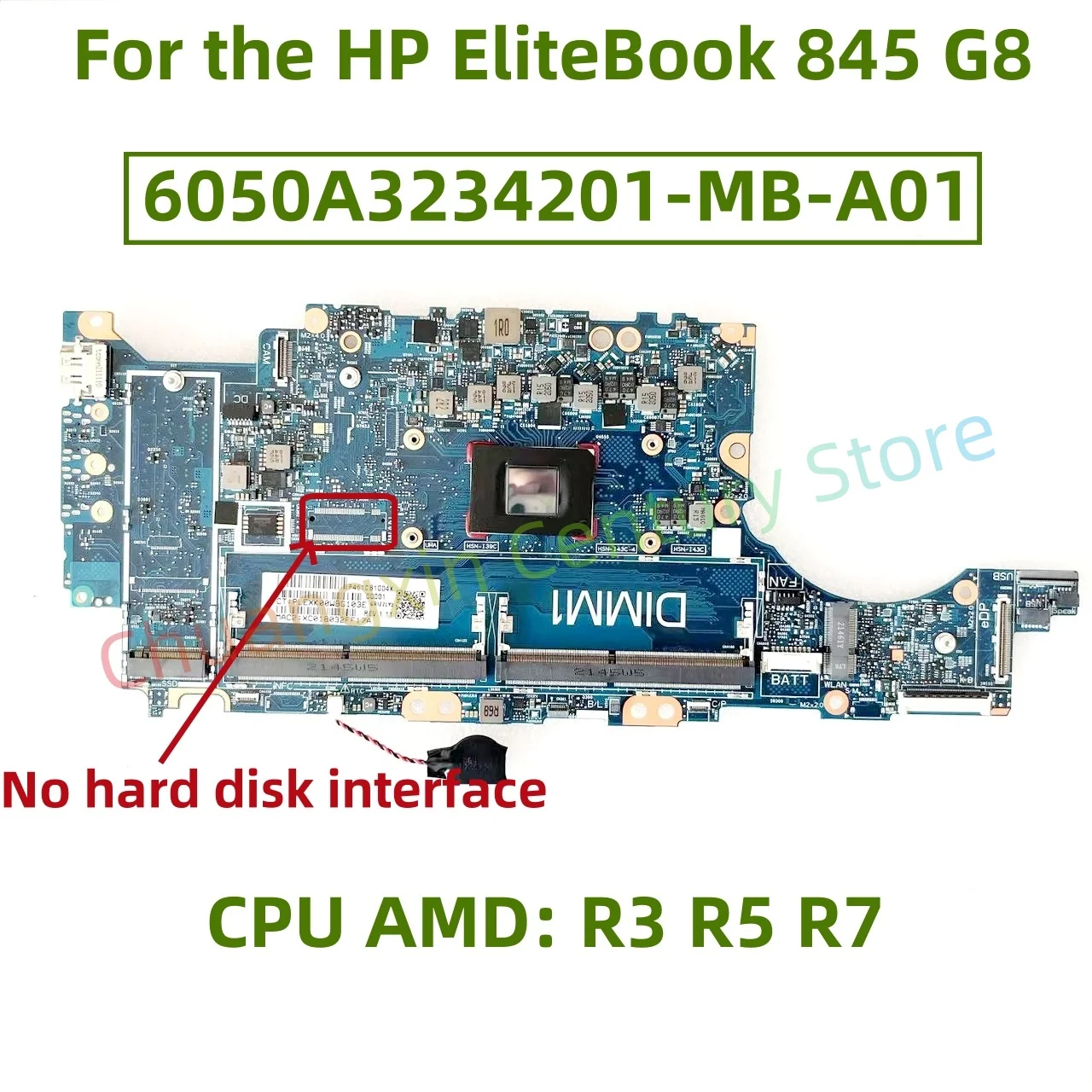 

6050A3234201-MB-A01 материнская плата для ноутбука HP EliteBook 845 G8, процессор: R3 R5 R7, 100% тест, ОК, доставка