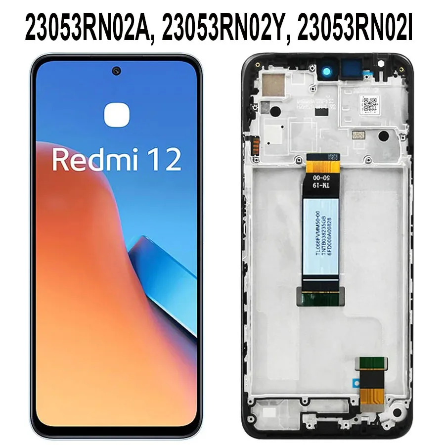 6.79“New For Xiaomi Redmi 12 LCD Display Touch Screen Sensor Digiziter Assembly Replace 23053RN02A, 23053RN02Y, 23053RN02I