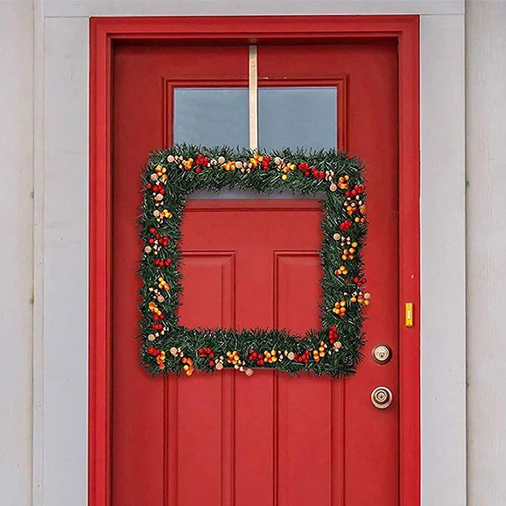 

1pc Iron Square Wreath Frame 35X35Cm Green Diy Craft Metal Ring For Floral Arrangements Wedding Party Decor Door Hanging