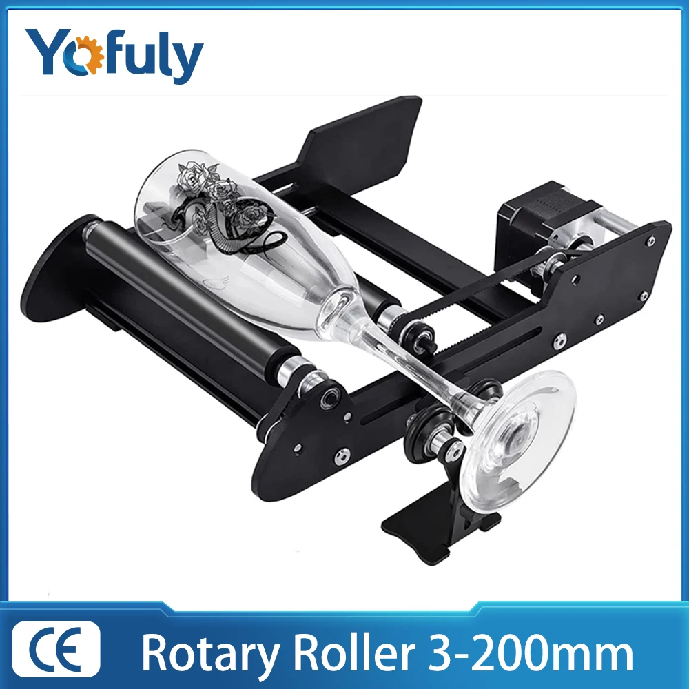 Yofuly Roller putar CNC rotasi 360 °, modul putar sumbu Y untuk pengukir Laser 3D, mesin ukir Laser CNC