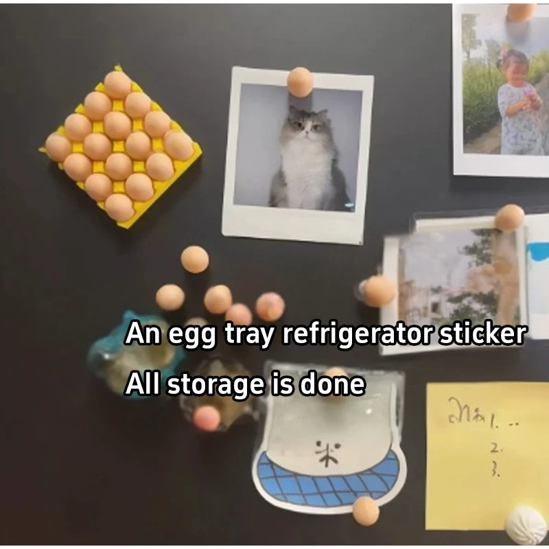 Mini Simulation Egg Holder Magnetic Refrigerator Sticker 3d Printed Creative Home Decor Each Egg Has Magnetism Can Be Used Alone