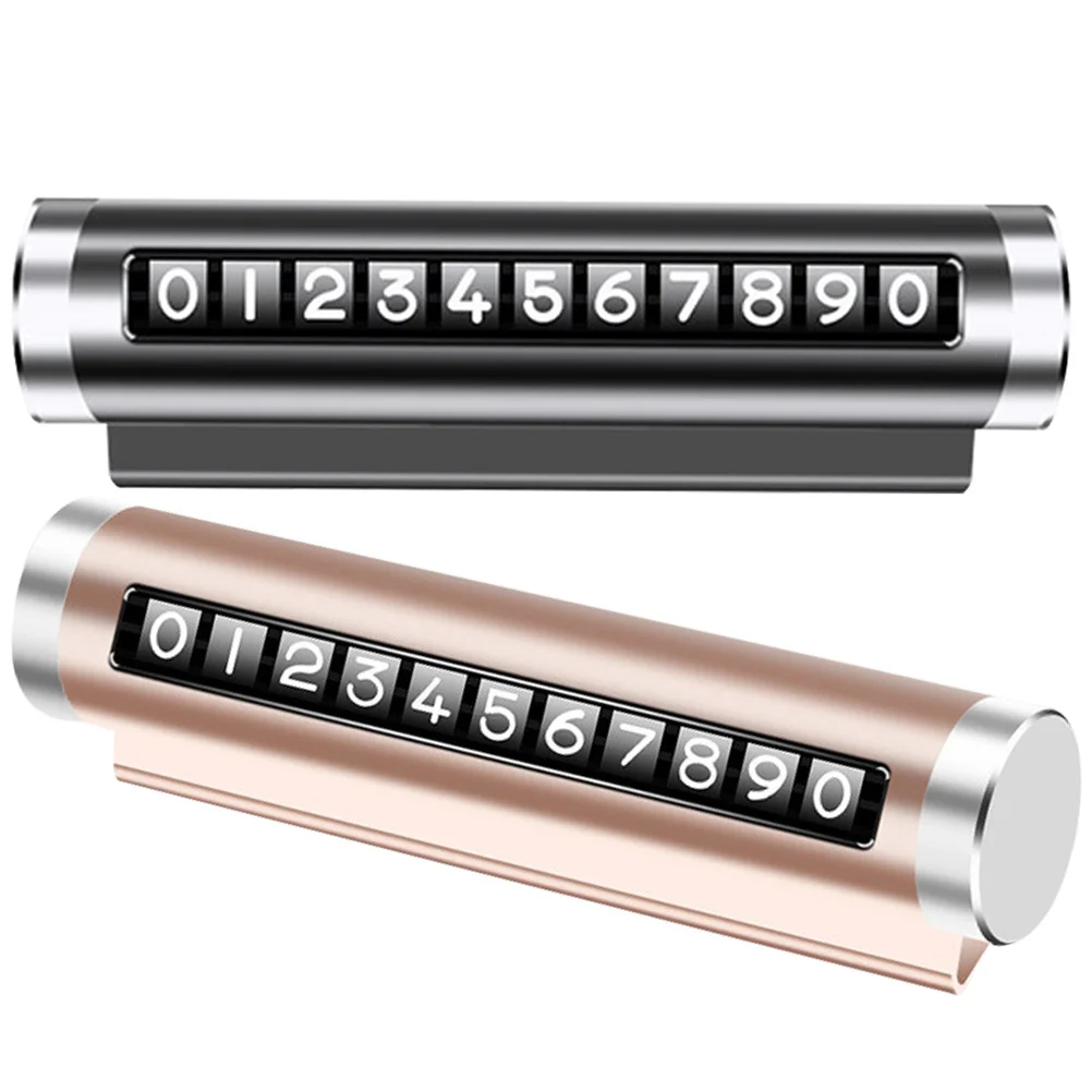 

2Pcs Car Parking Card Adjustable Metal Phone Temporary Parking Solution Easy Install Flip Style Auto Interior