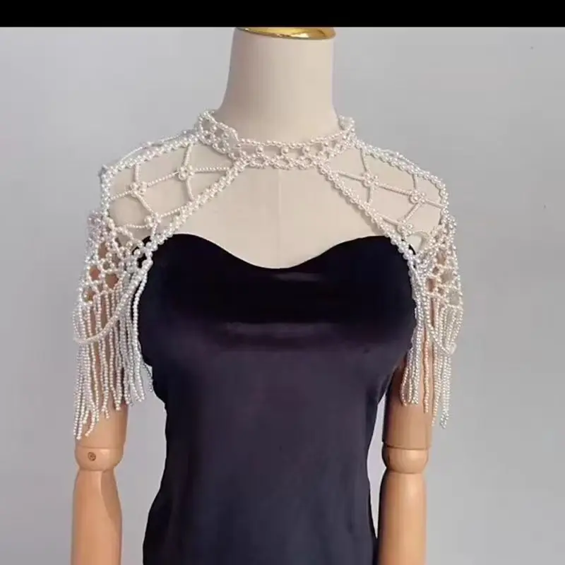 社交界の名士風馬面スカートウェディングドレス、女性用取り外し可能な襟付きチャイナドレス、手作りビーズdiyフリンジショール