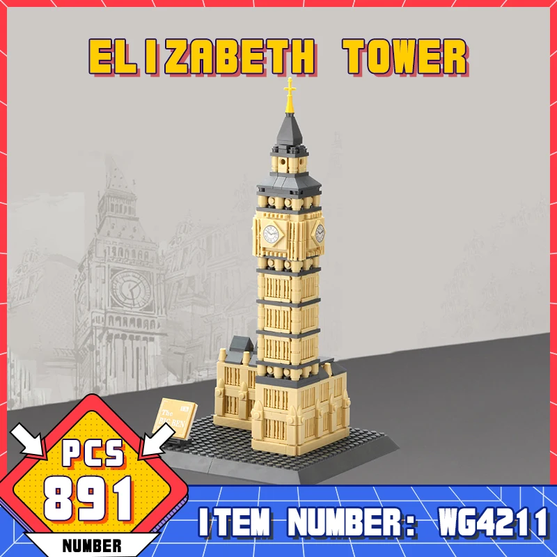 

891Pcs Bricks World Architecture Model DIY London Tower Building Blocks/Architectural Series Collectible Toys For Boys Adult Kid