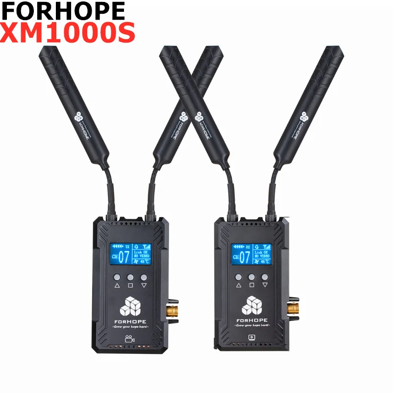 FORHOPE XM1000S Dual SDI  interface Wireless Image Video Transmission System 1080P OLED Screen Touch 300m distance transmit