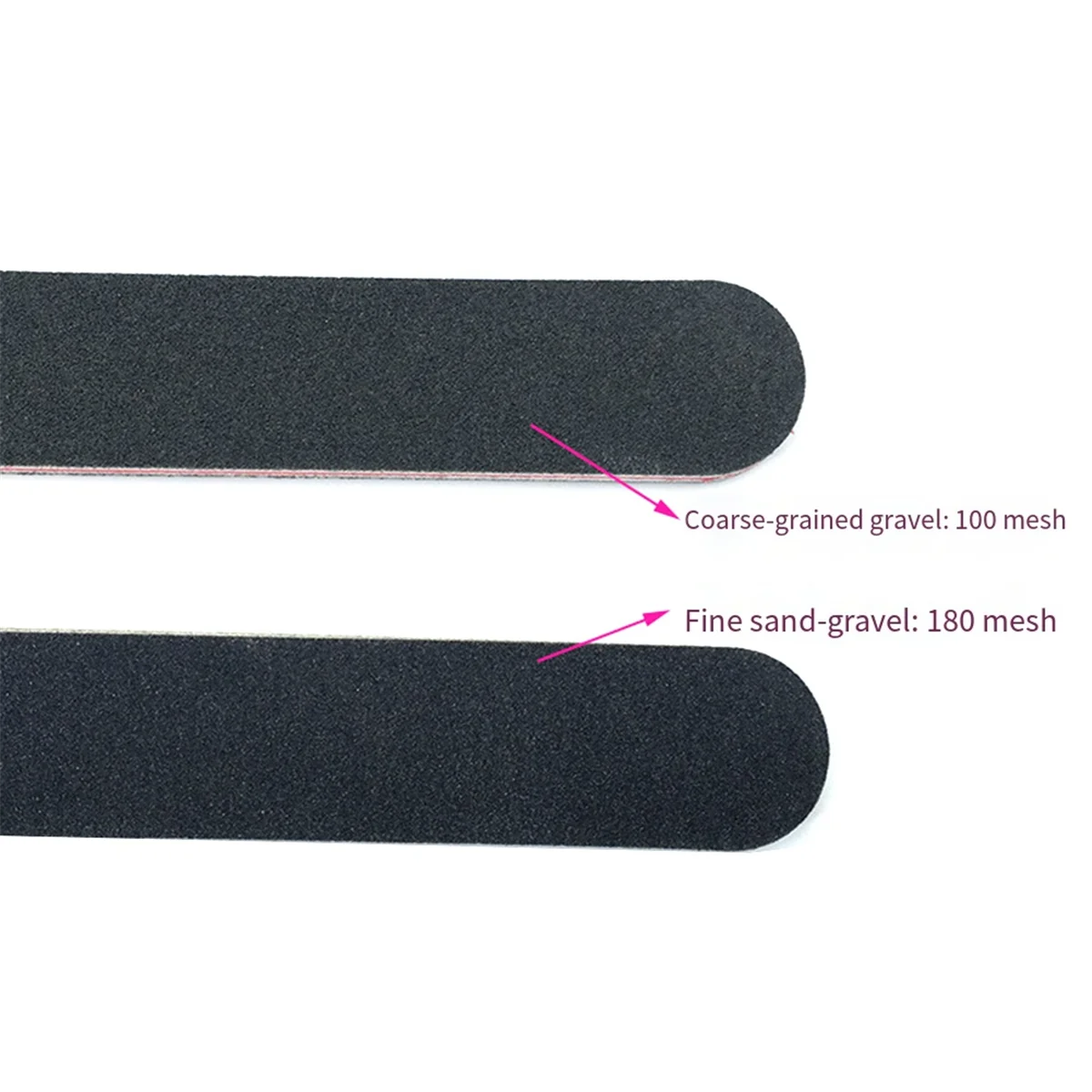 ABXK 10PCS Mini Black Double-Sided Nail File with Sandpaper Strips for Nail Buffing and Smoothing