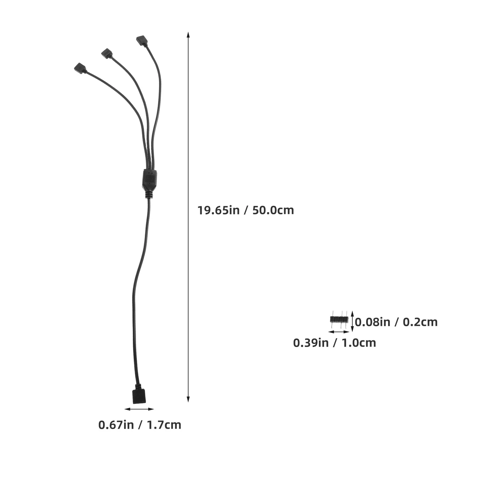 1 مجموعة 5 فولت 3pin قطعة مروحة شرائط مصباح محول الفاصل كابل 1 إلى 3 تمديد محور 50 سنتيمتر ل حافظة LED قطعة الفاصل كابل
