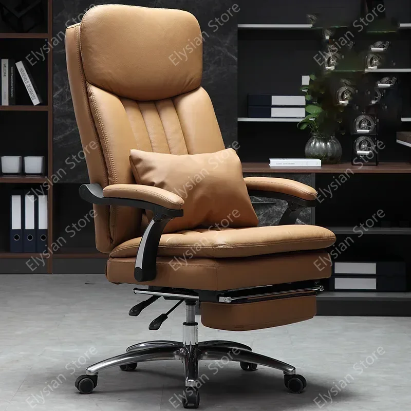 Executive Seat Office Chair Leather Study Wheels Modern Hand Relax Armchairs Library Fashion Cadeira Presidente  Furniture