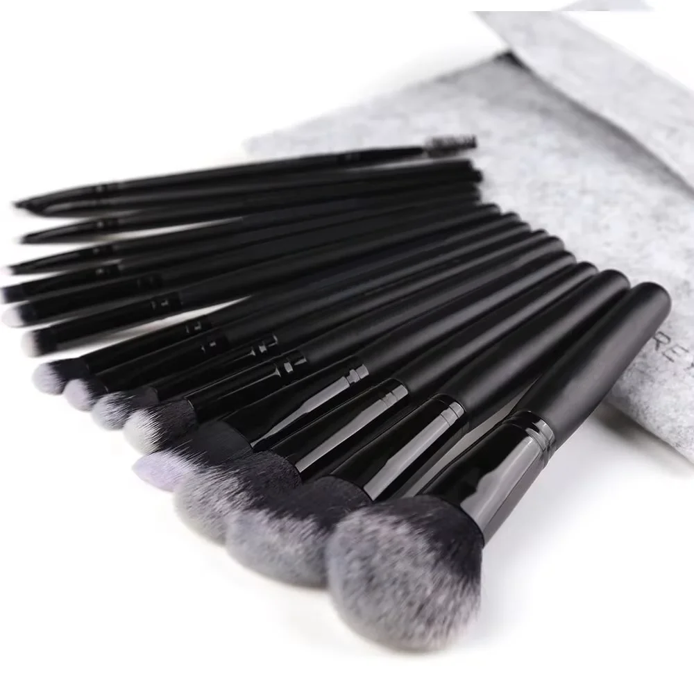 Black Classic 15 Makeup Brush Set Makeup Tools Professional Makeup Brush Set Soft, Non-irritating And Non-shedding