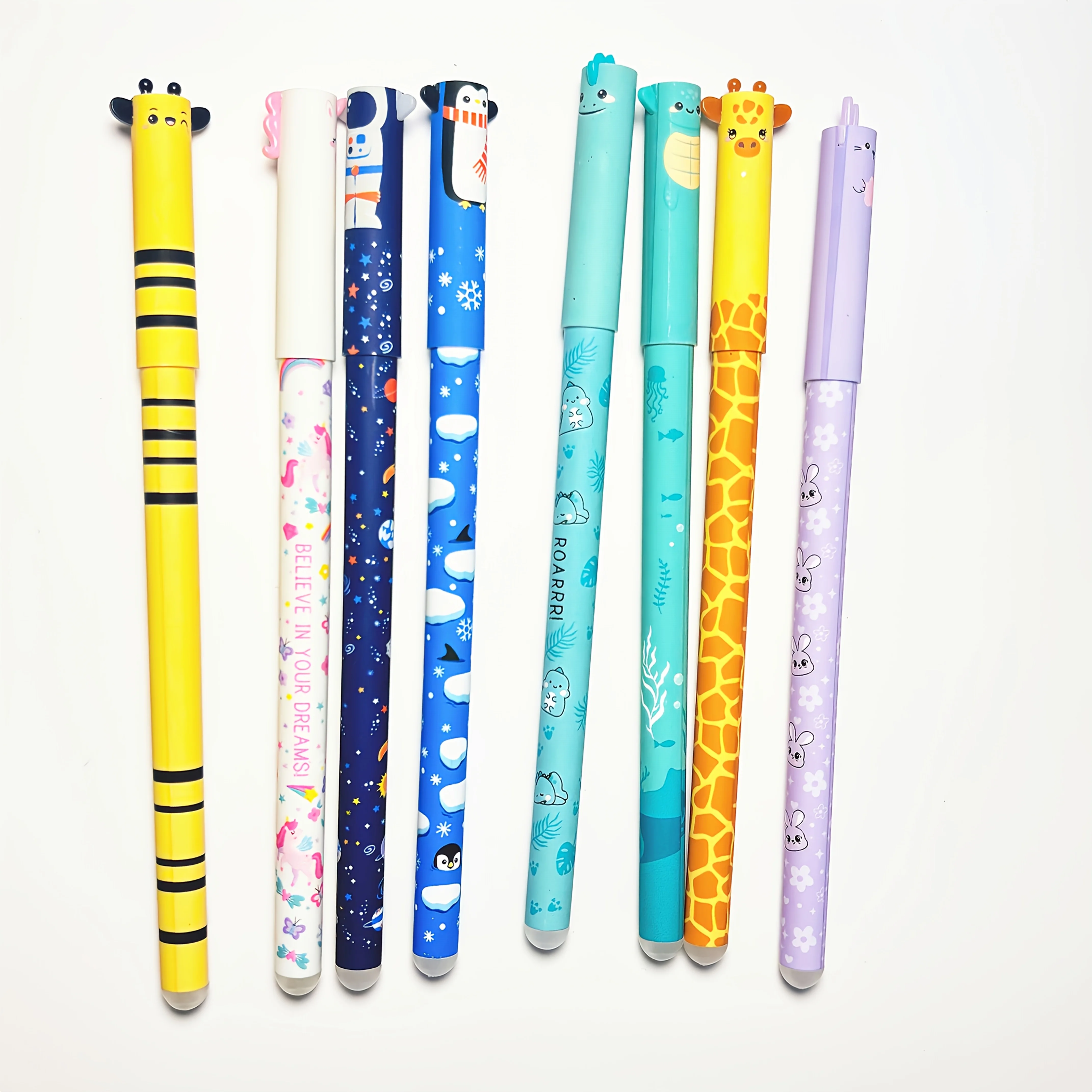 

8pcs Kawaii Colorful Erasable Cartoon Gel Pens Cute 0.5mm Refill Neutral ballpoint Pen School Office Supplie Stationary