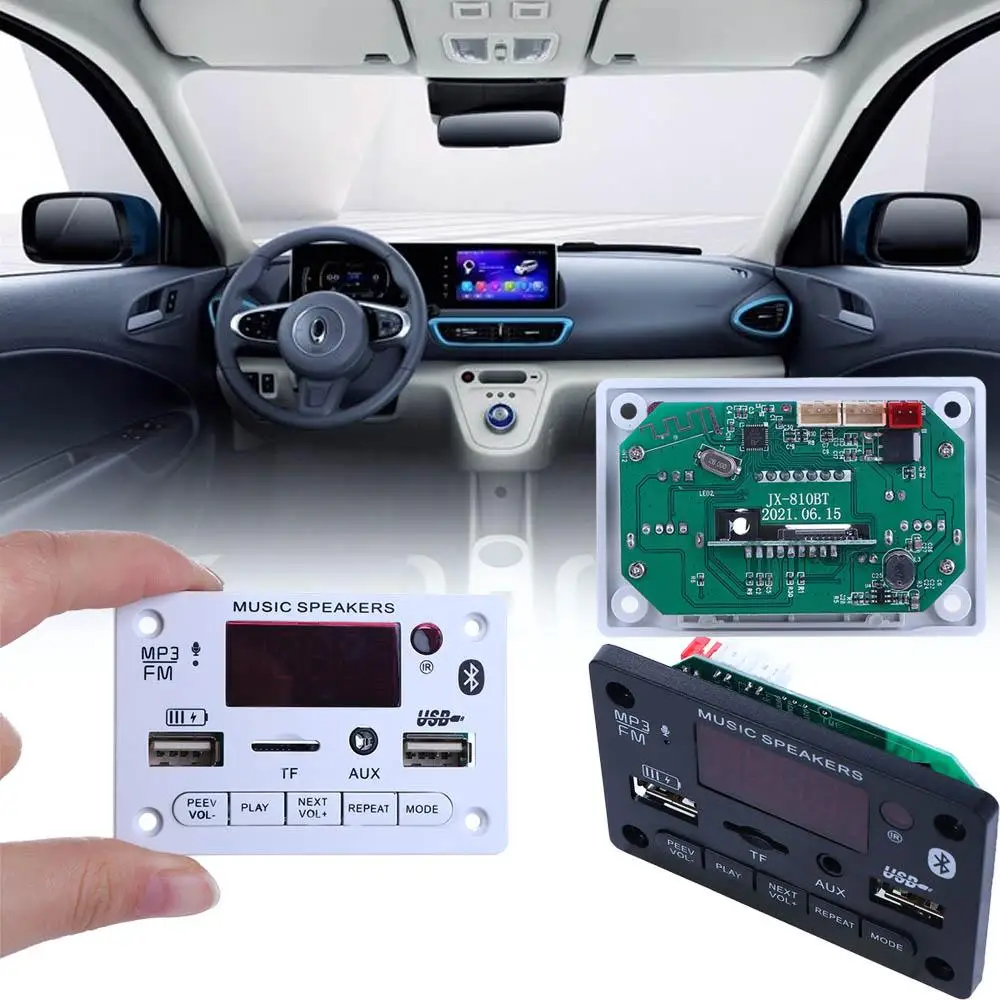 

Power Audio PAM8403 6V 12V Wirelessl Remote Control Bluetooth 5.0 Audio Module MP3 Decoding Board Amplifier Board Car Player