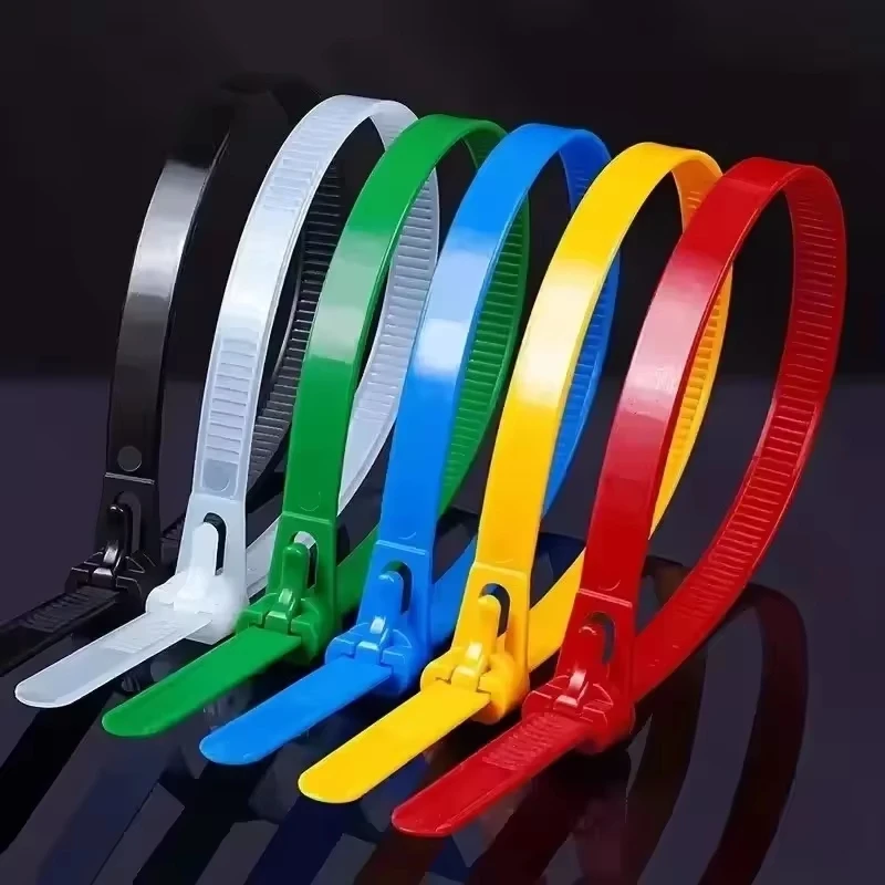 100PCS Reusable Self-Locking Nylon Cord Ties SecureFastening MixedColors Durable Flexible Ribbed Design for Indoor&Outdoor image 6